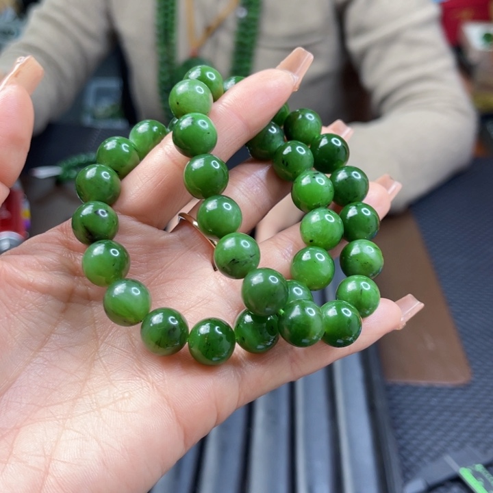 【闪购商品】和田玉（碧玉）手链未镶嵌卡12发其一