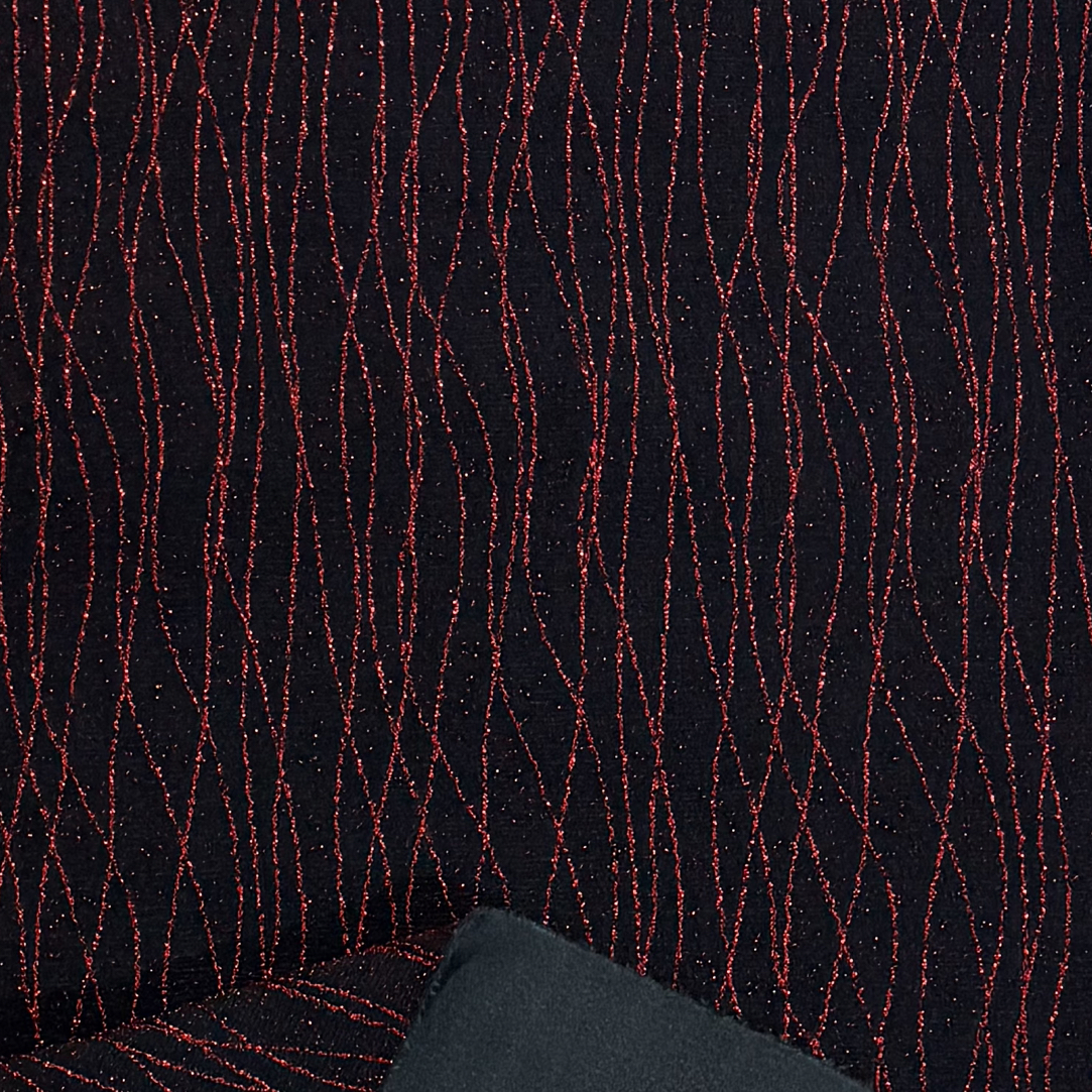 红色亮丝加绒面料两米