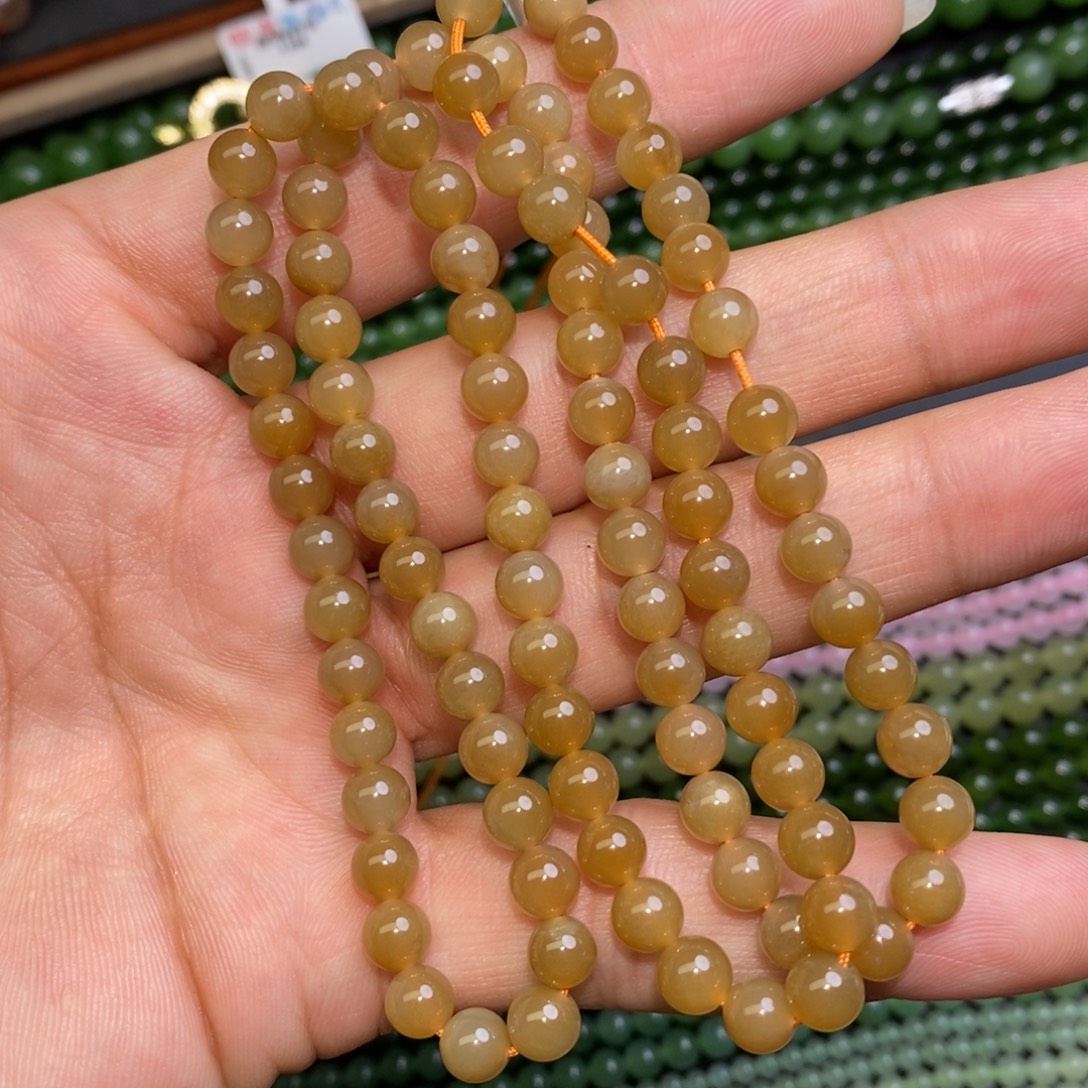 手链未镶嵌和田玉卡6左右和田玉黄金糖项链108颗