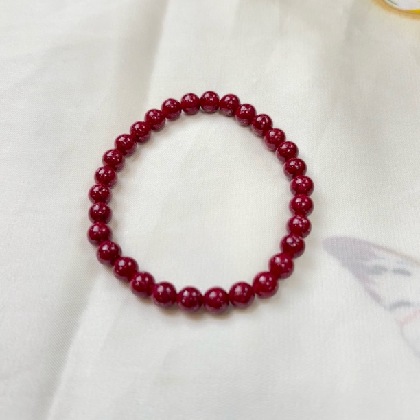 天然辰砂LZ5265  5.9mm红色朱砂晶体砂满串手串