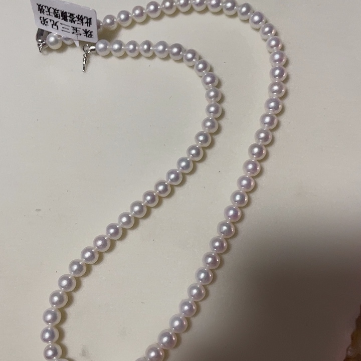 淡水珍珠银S925镶嵌颈饰6-7