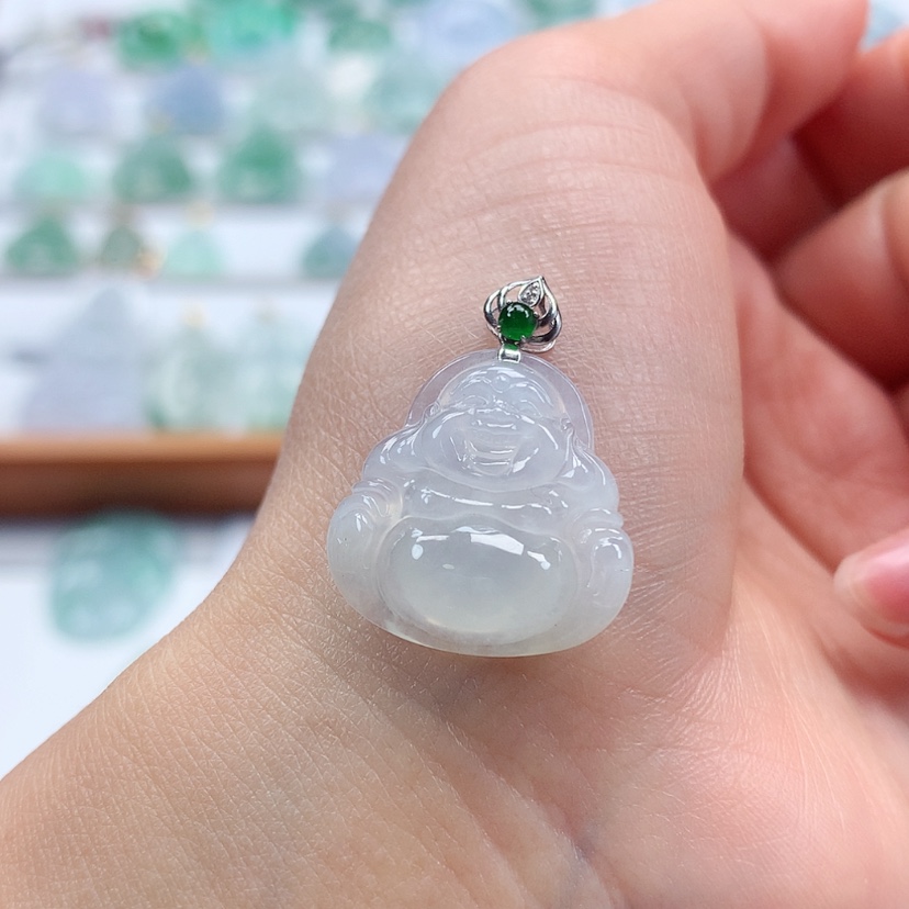 【闪购商品】翡翠吊坠(赠链)18K金镶嵌