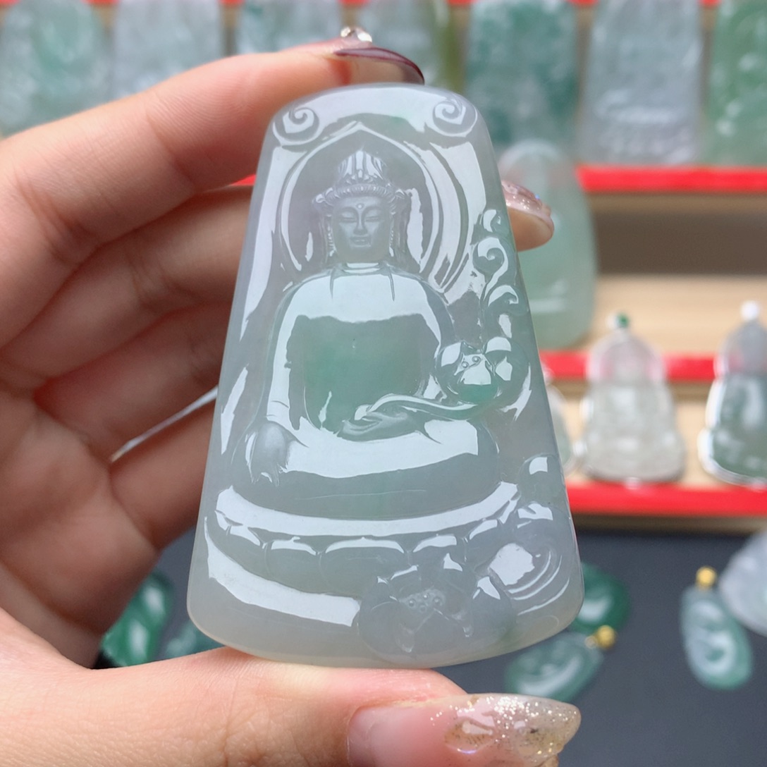 翡翠颈饰未镶嵌俊*丶大势至菩萨