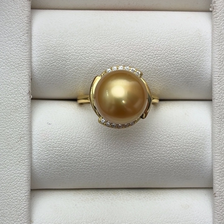 戒指银S925镶嵌海水珍珠