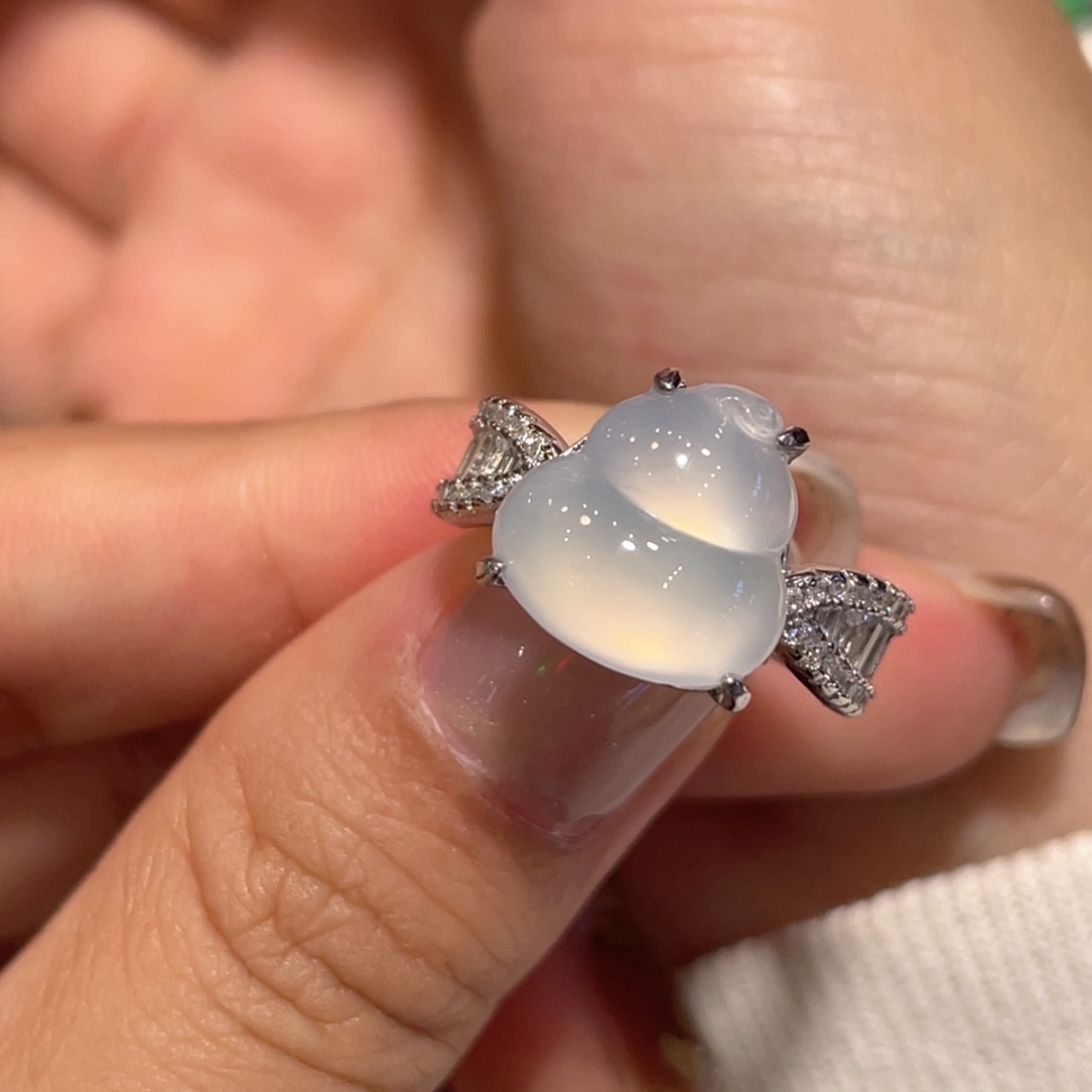 银S925镶嵌戒指翡翠戒指