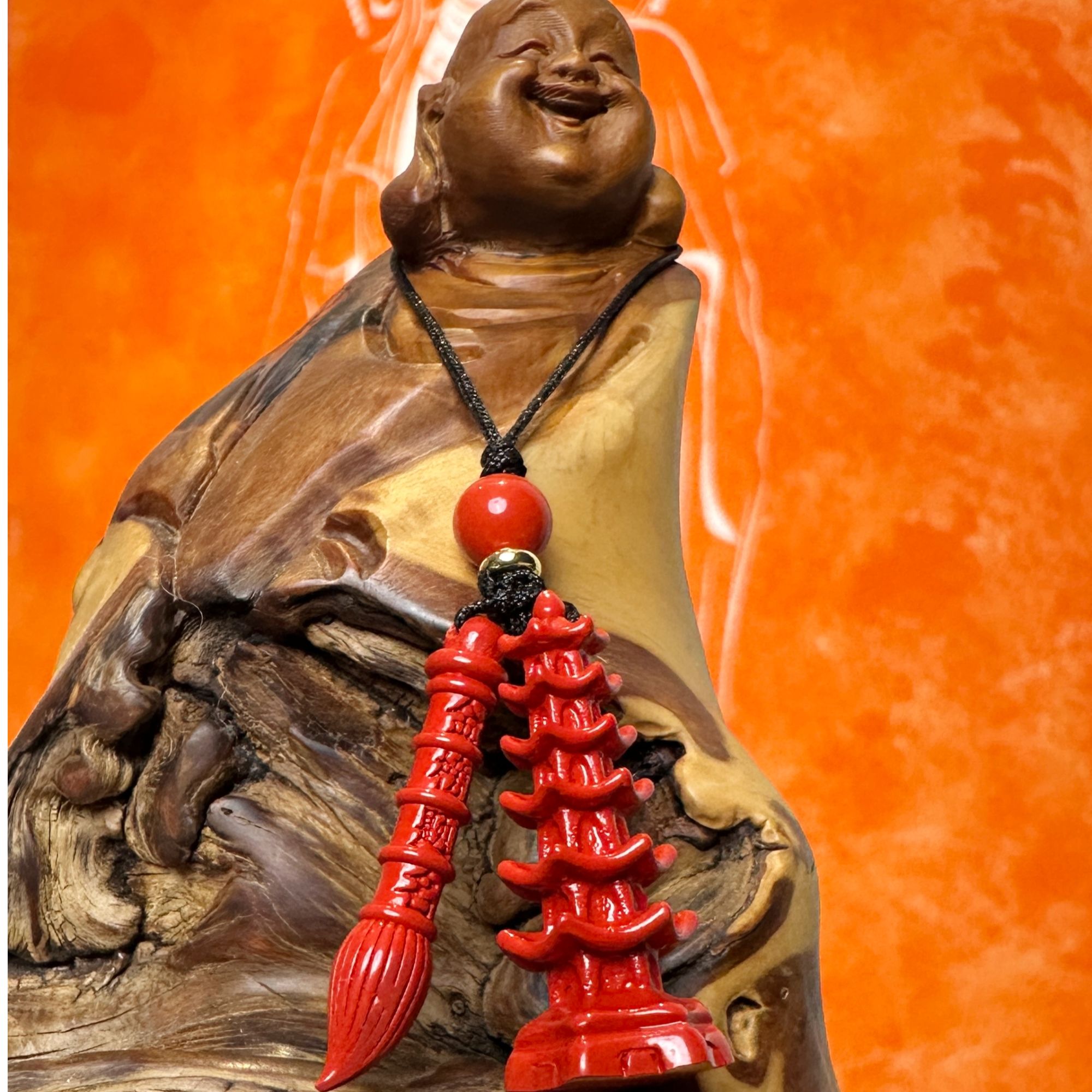 含辰砂工艺品天然水飞砂文昌塔文昌笔手机链钥匙扣礼盒随手礼臻品