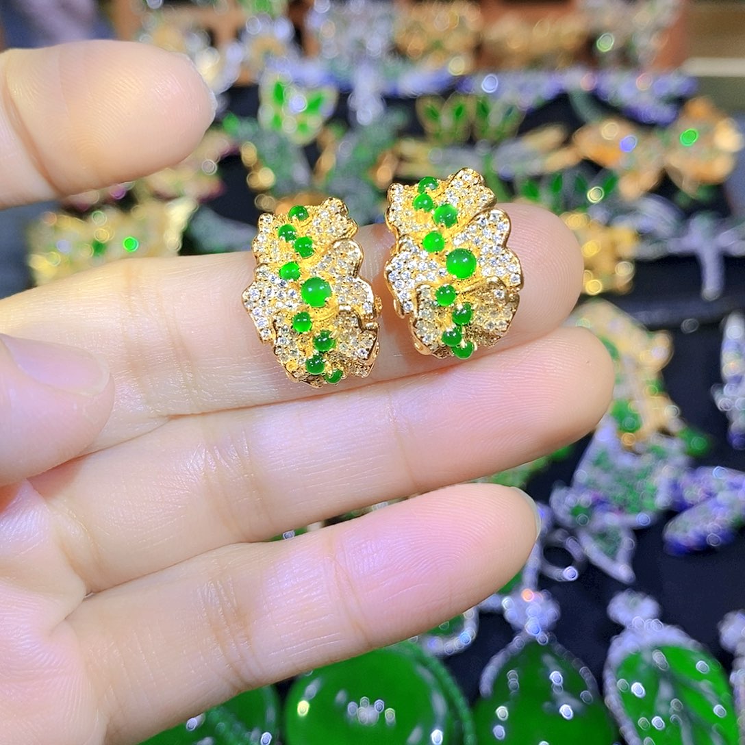 吊坠(不含链)银S925镶嵌翡翠