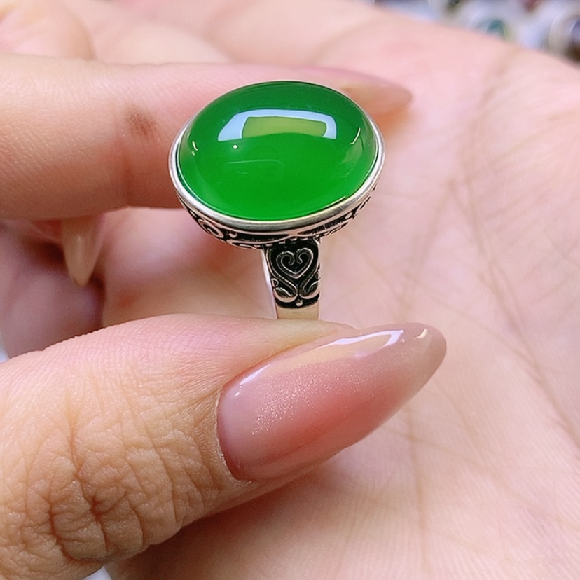 【闪购商品】银S925镶嵌戒指玛瑙/玉髓