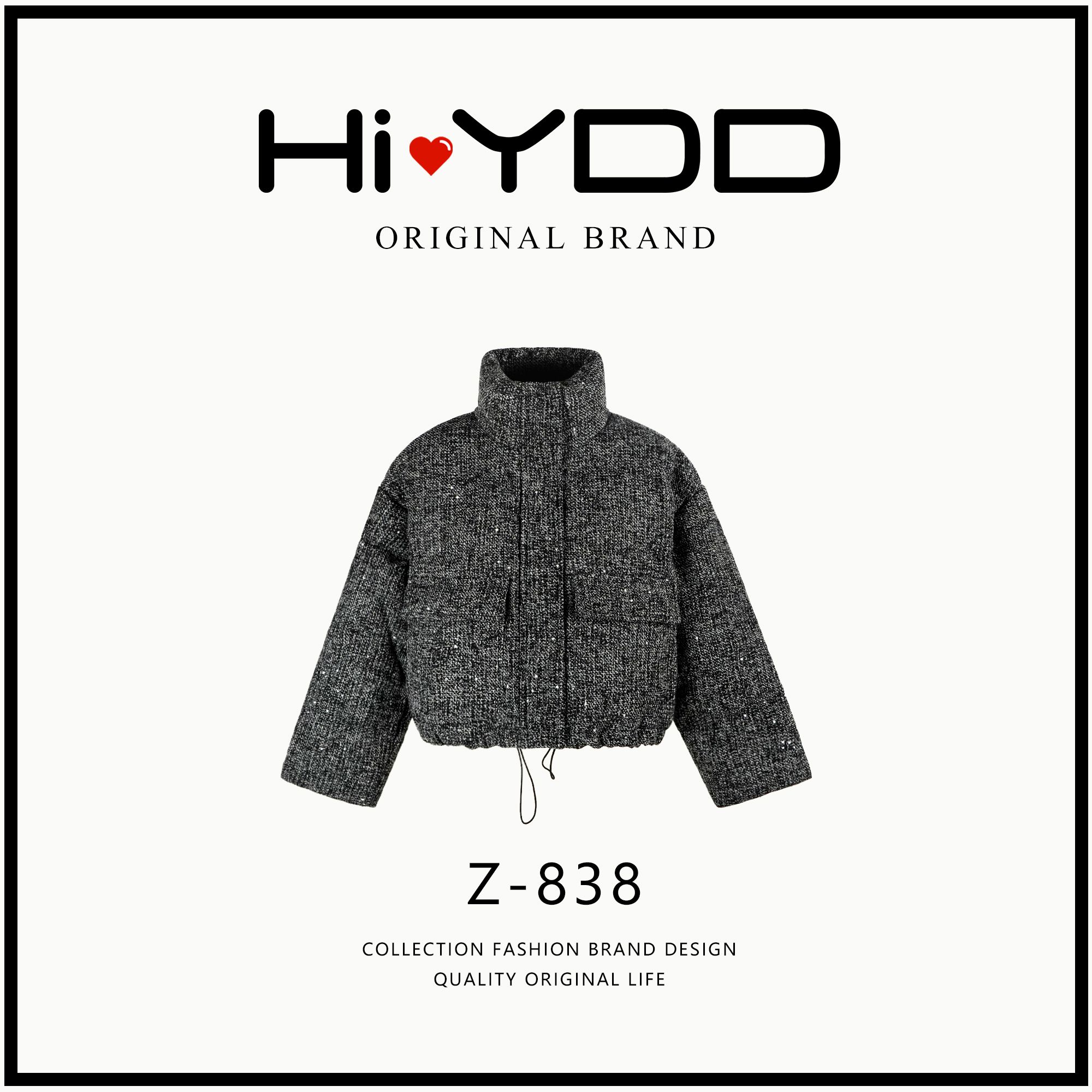 YDD•「Z-838」冬季新款百搭时尚立领收腰显瘦长袖保暖短外套WH-8201
