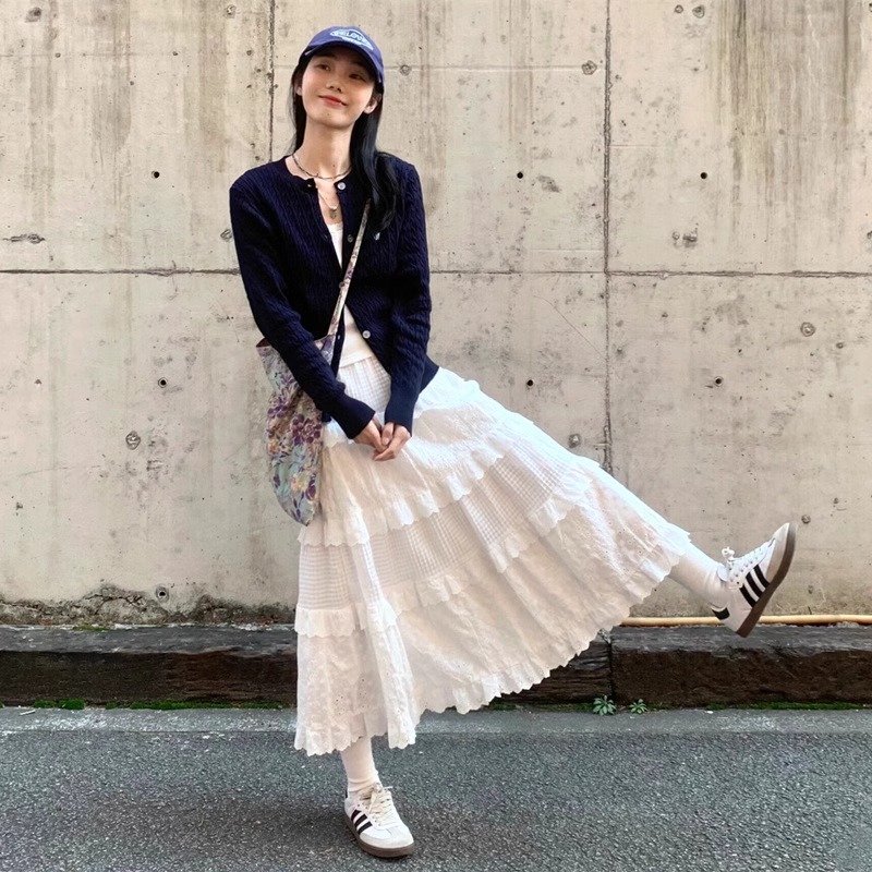 白色法式蓬蓬裙子女2025新款a字半身裙春夏气质仙女芭蕾蛋糕裙子