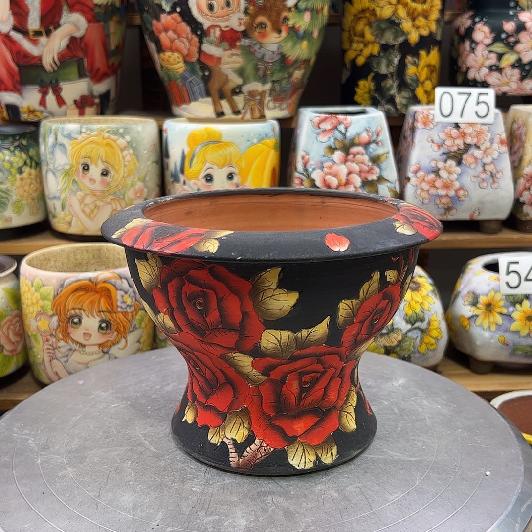 景德镇炫彩手绘口13.5高13