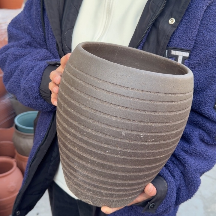 紫砂花盆口20高26宜兴紫砂 