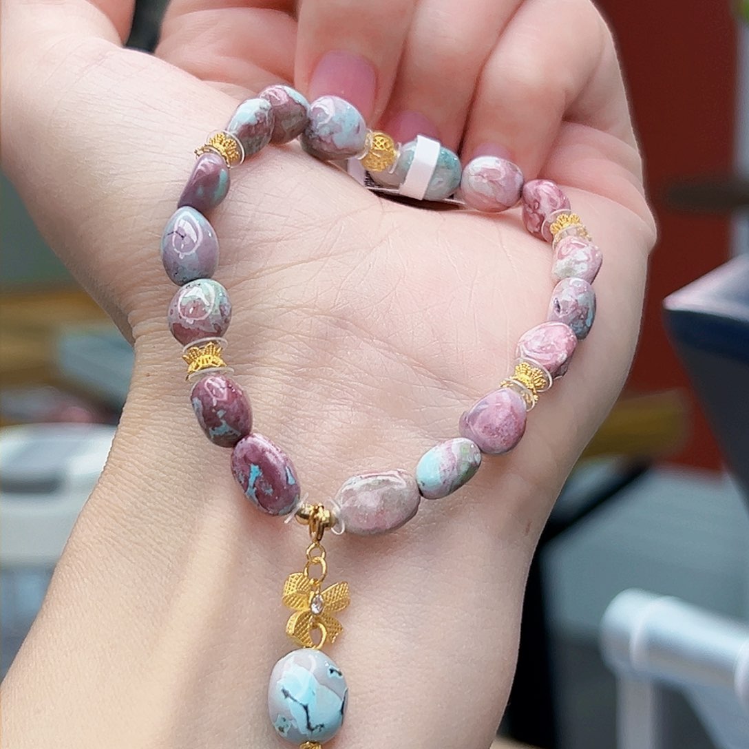 绿松石珠宝奇石18K金镶嵌