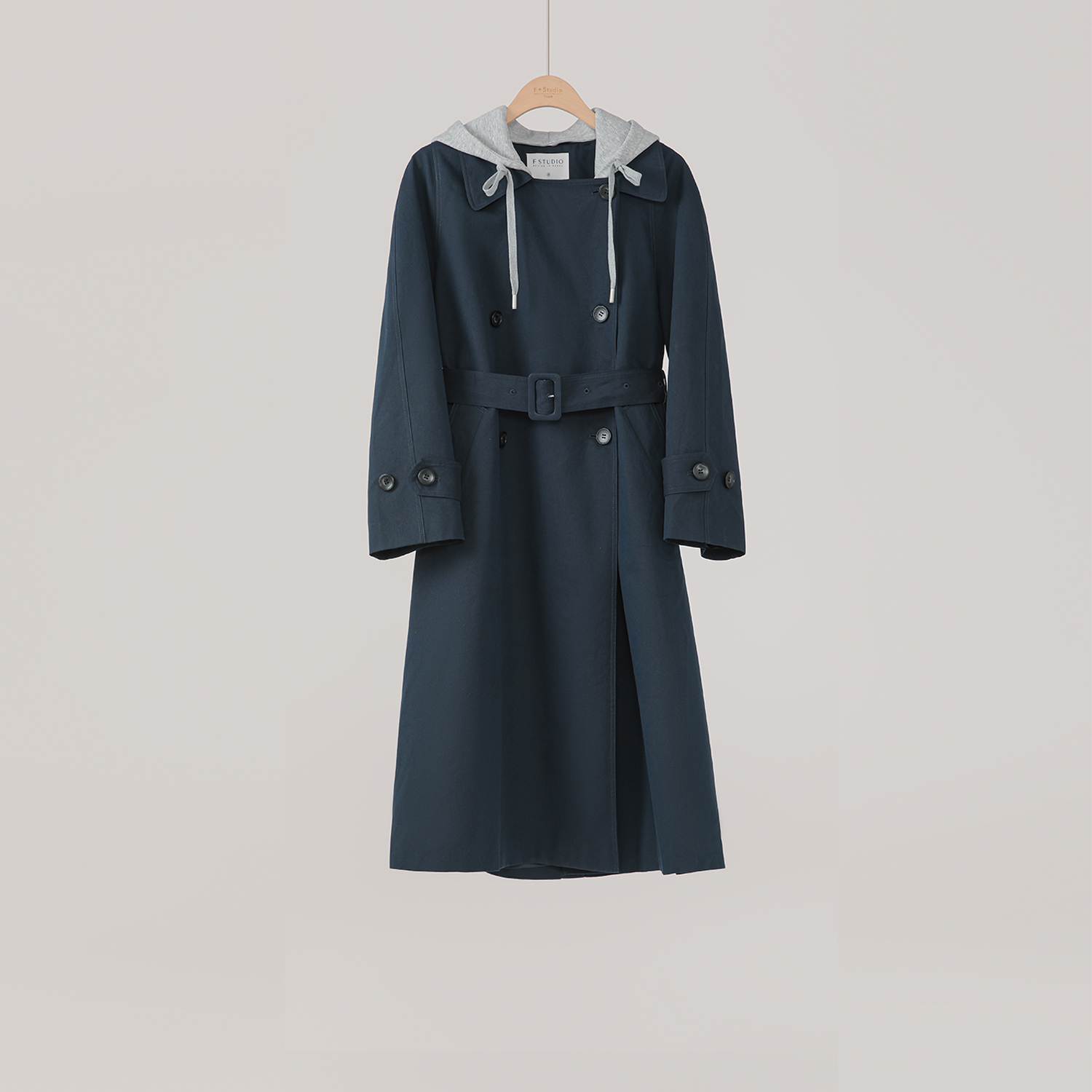 【诗诗】【新品】【季风之旅】FS508W037连帽拼接设计风衣外套