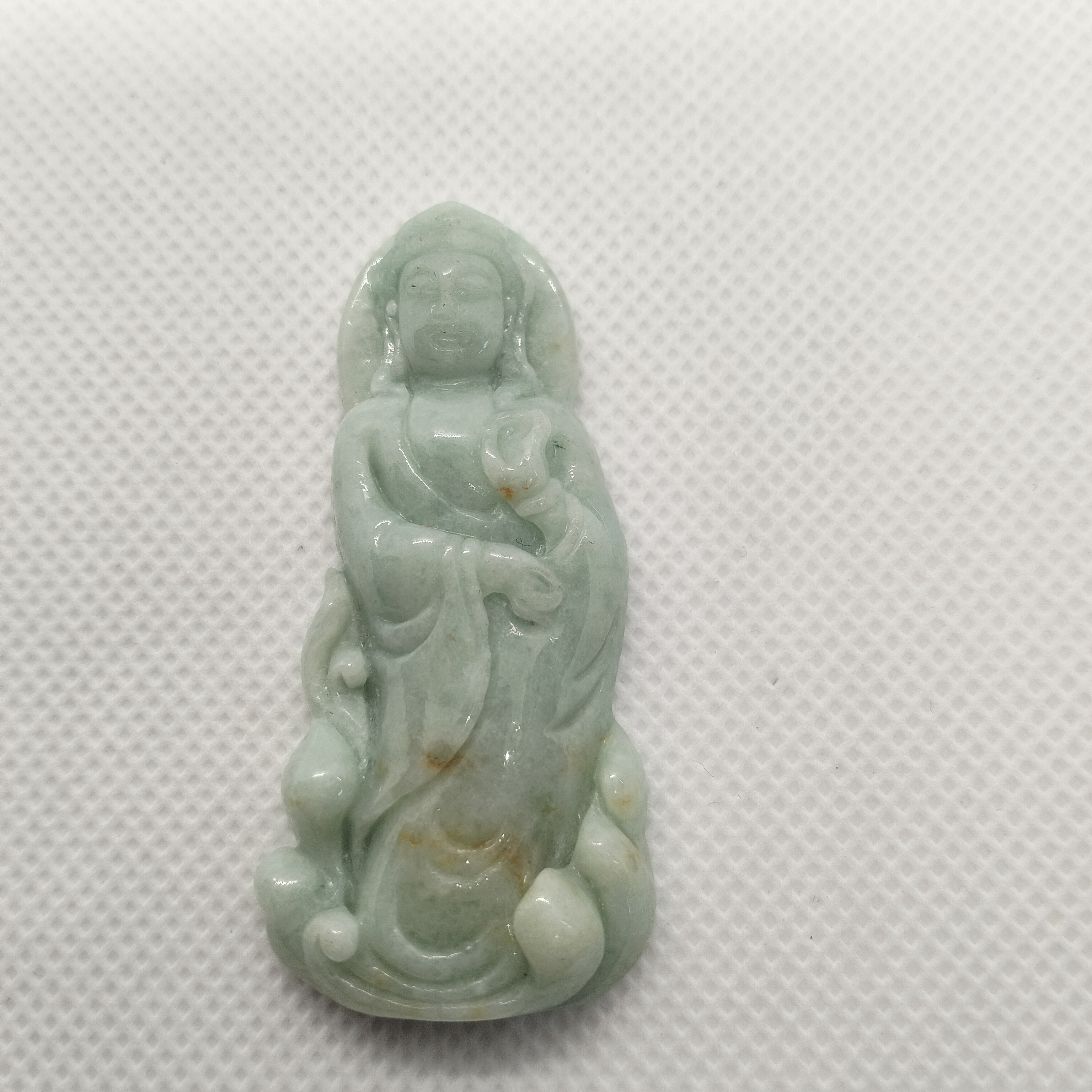 非金属合成锆石吊坠 站观音男士守护神时尚百搭玉石挂件挂坠饰品