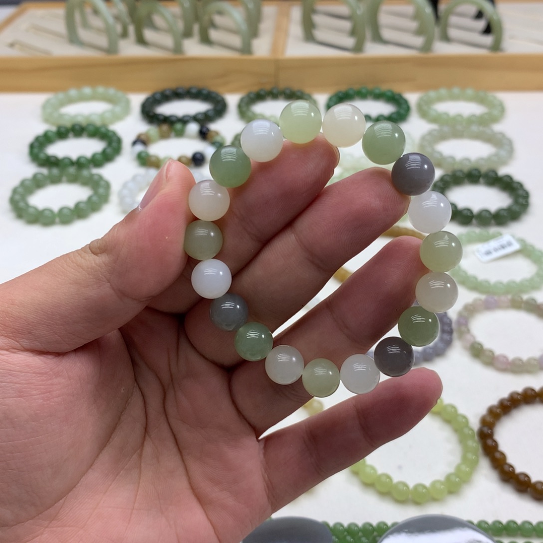 和田玉手串（多宝10）未镶嵌