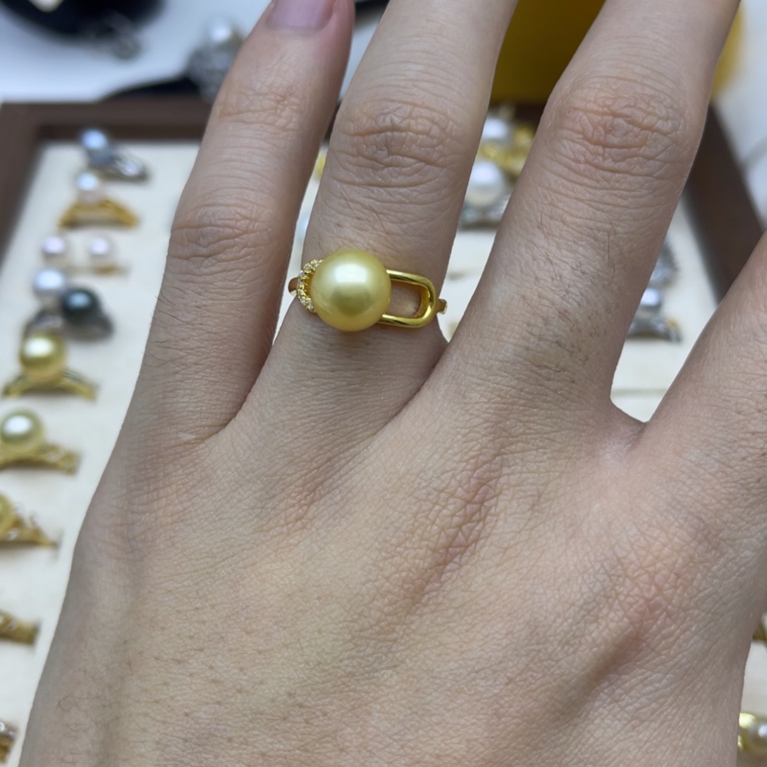 海水珍珠银S925镶嵌戒圈