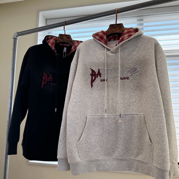 套头秋冬连帽宽松加绒棉连帽卫衣休闲印花男装上衣