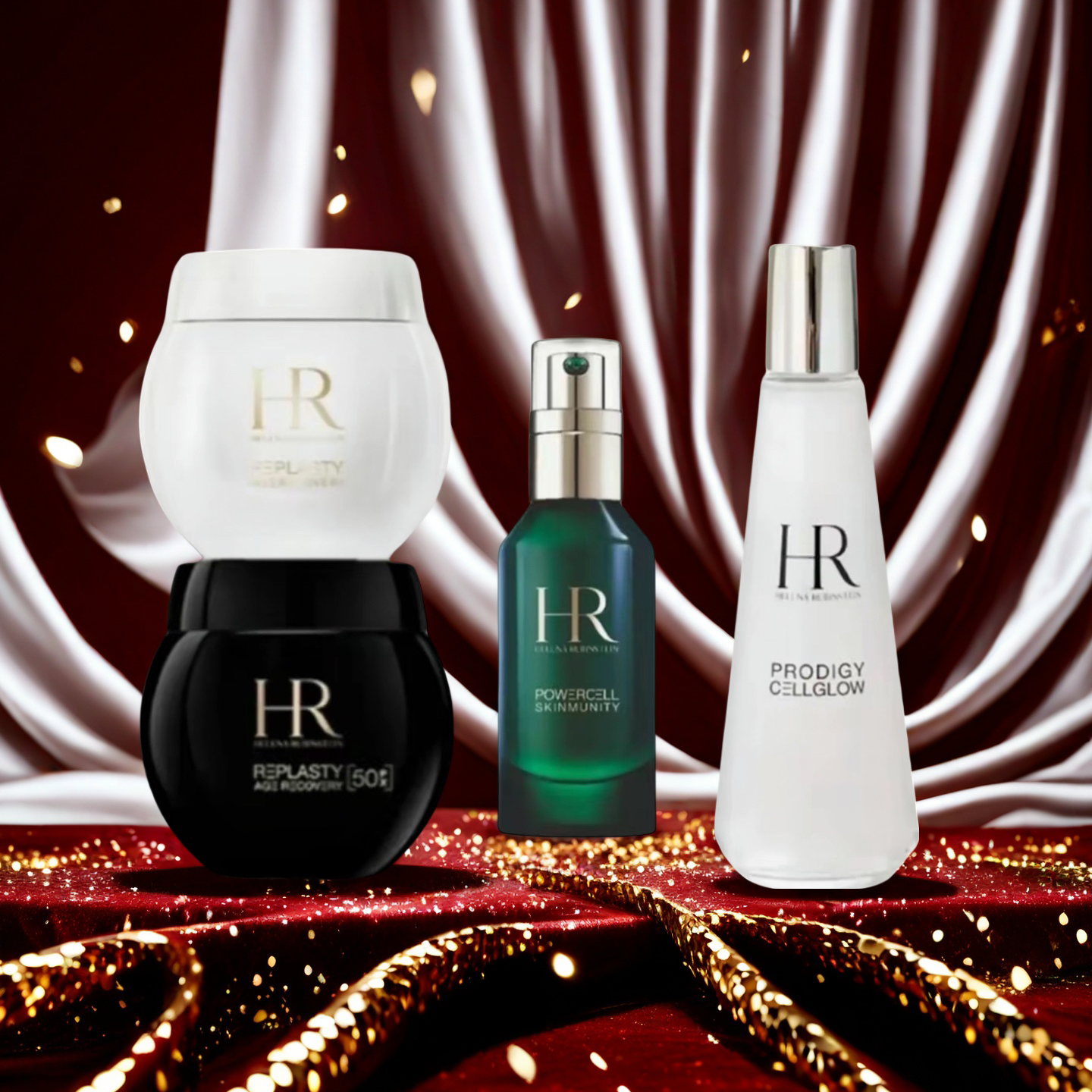 黑绷带+白绷带+绿宝瓶+小露珠 户外旅行化妆包4