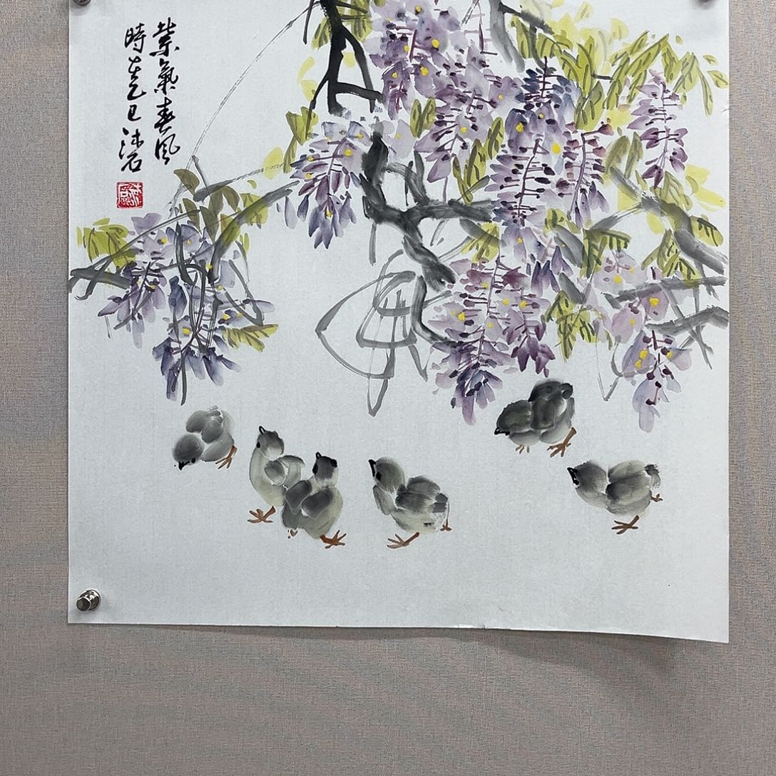 国画艺术家真人手绘