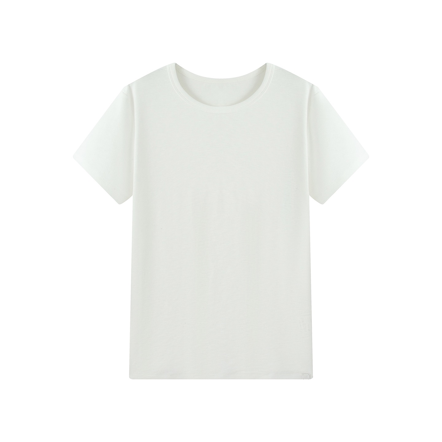 艾家商场同款2026春新款圆领白色短袖T恤休闲简约百搭上衣611110