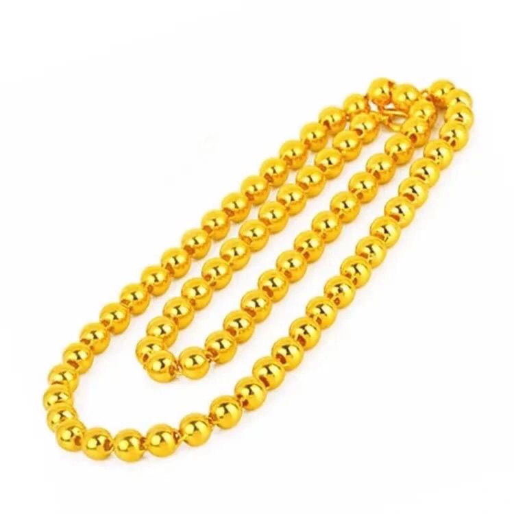 合金项链 慕总专属999金色高级霸总金色佛珠锁骨时尚项链泡妞神器