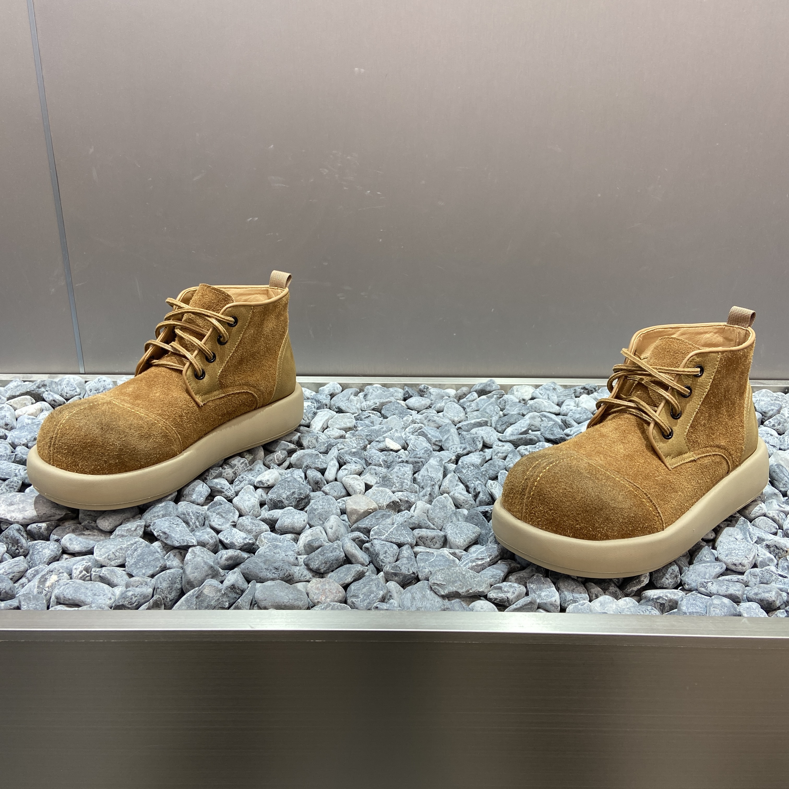 复古工装靴男冬季新款韩版加绒大头鞋翻毛皮时尚百搭高帮马丁靴男