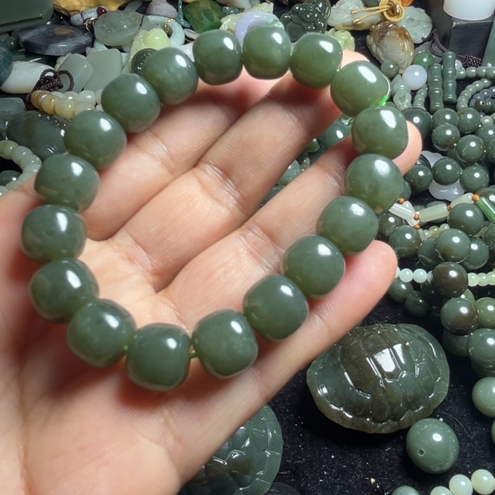 和田玉手串未镶嵌12老行