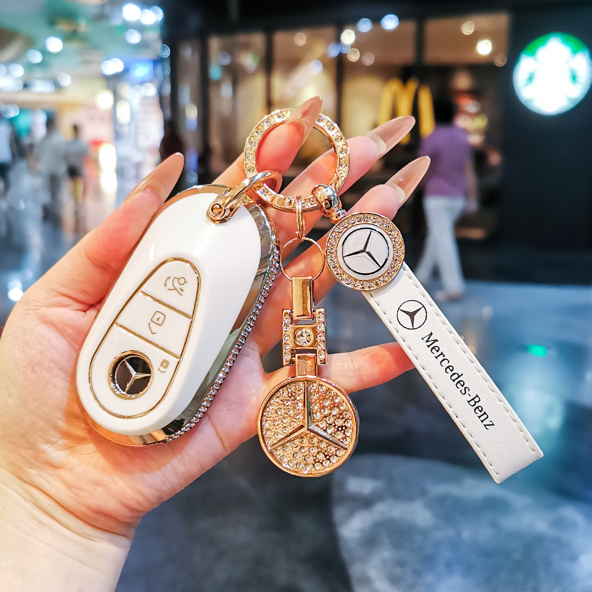 新款奔驰c260l钥匙保护套e300l汽车glc300l壳a200l包a200l扣c200l