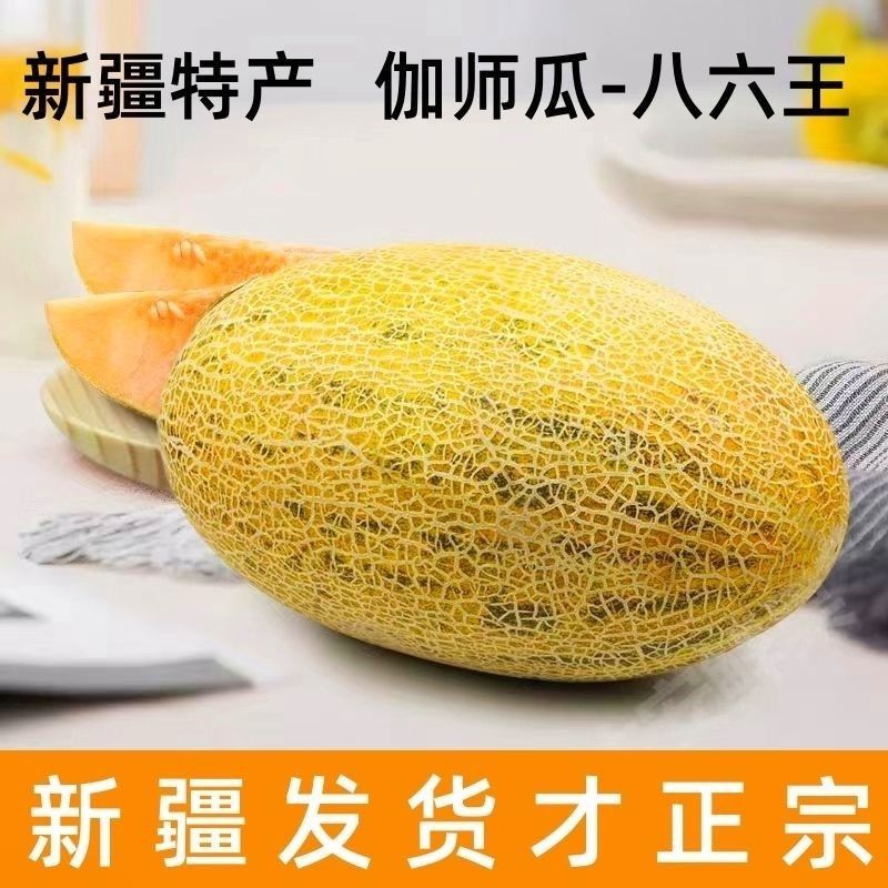 【顺丰】正宗新疆伽师瓜八六王哈密瓜应季新鲜皮薄脆甜整箱5/9斤