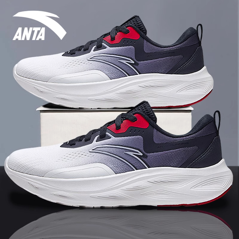 安踏逸尘跑步鞋男鞋2025春季新款轻便软底减震运动鞋男912515513