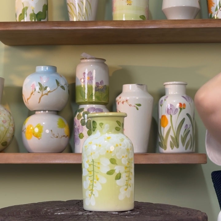 景德镇陶瓷手绘花瓶摆件无孔