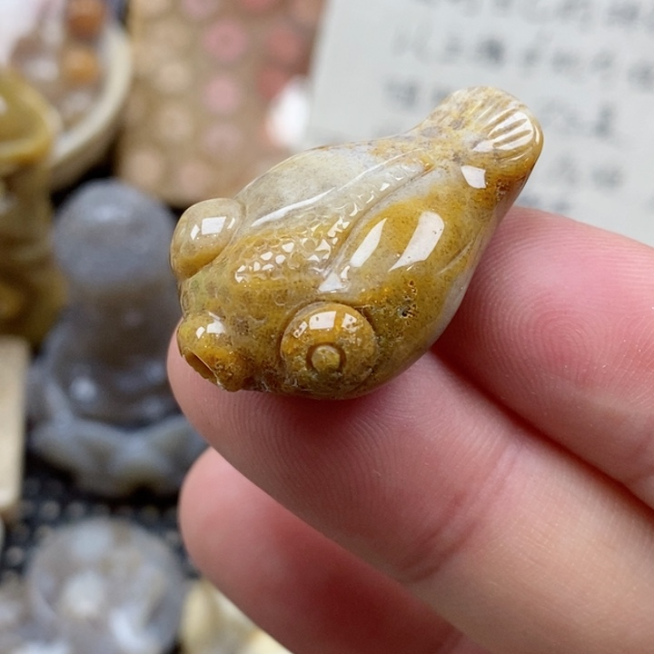 颈饰未镶嵌硅化珊瑚（珊瑚玉）有瑕 小