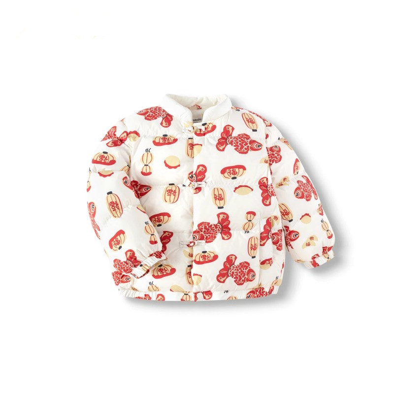 2024新款儿童羽绒服新年拜年服婴童男女宝宝过年服保暖印花幼童