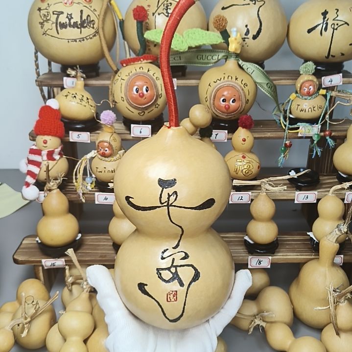 葫芦手工葫芦墨刻摆件