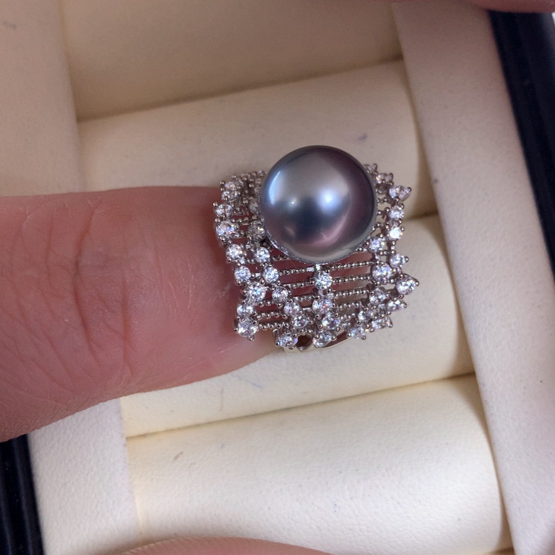 海水珍珠戒指银S925镶嵌