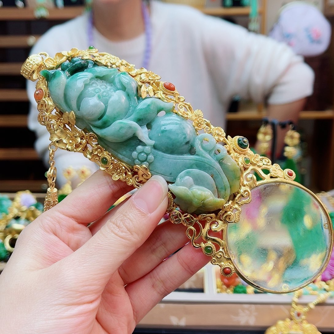 颈饰银S925镶嵌翡翠48小时鉴赏期1