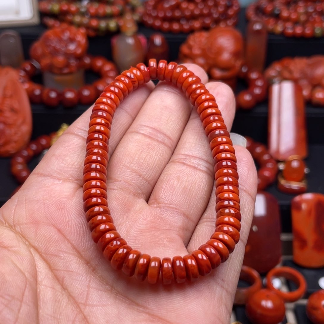 南红玛瑙珠宝奇石未镶嵌单圈7