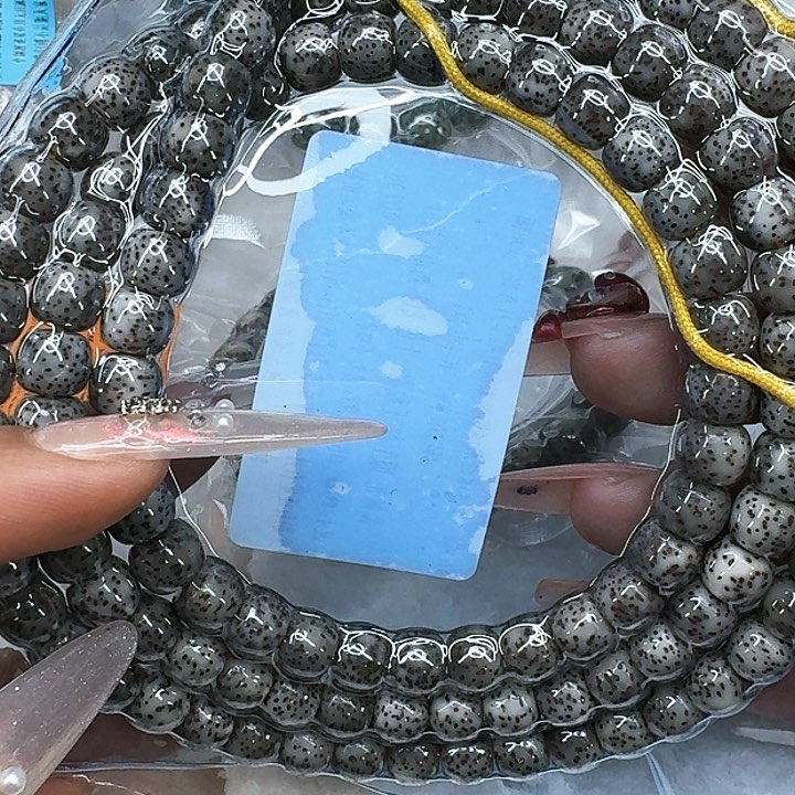 星月菩提手串436高端黑灰星月87桶108