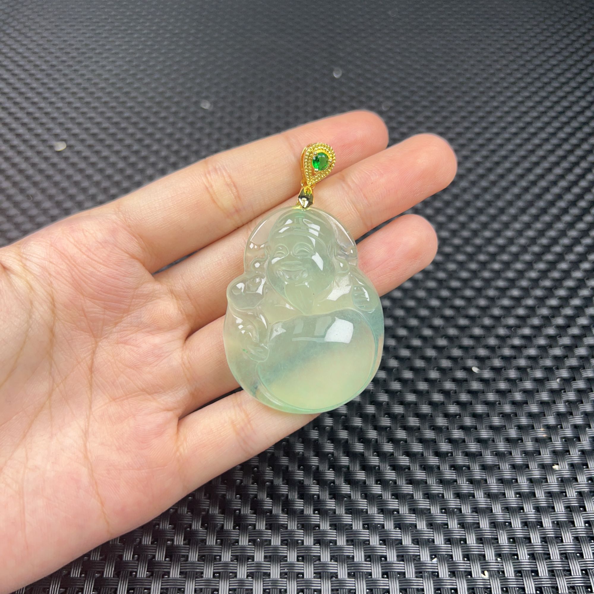 z47油青财神爷时尚精美气质百搭款吊坠