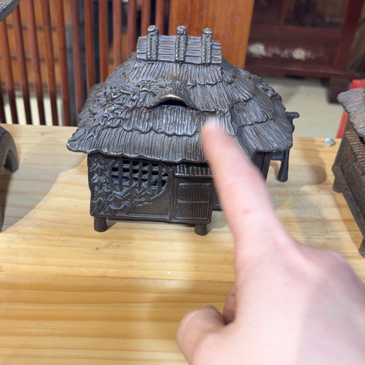 蓝***线铜中古工艺品摆件