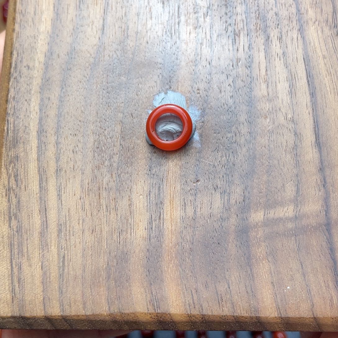 南红玛瑙跑环柿子锦未镶嵌山*