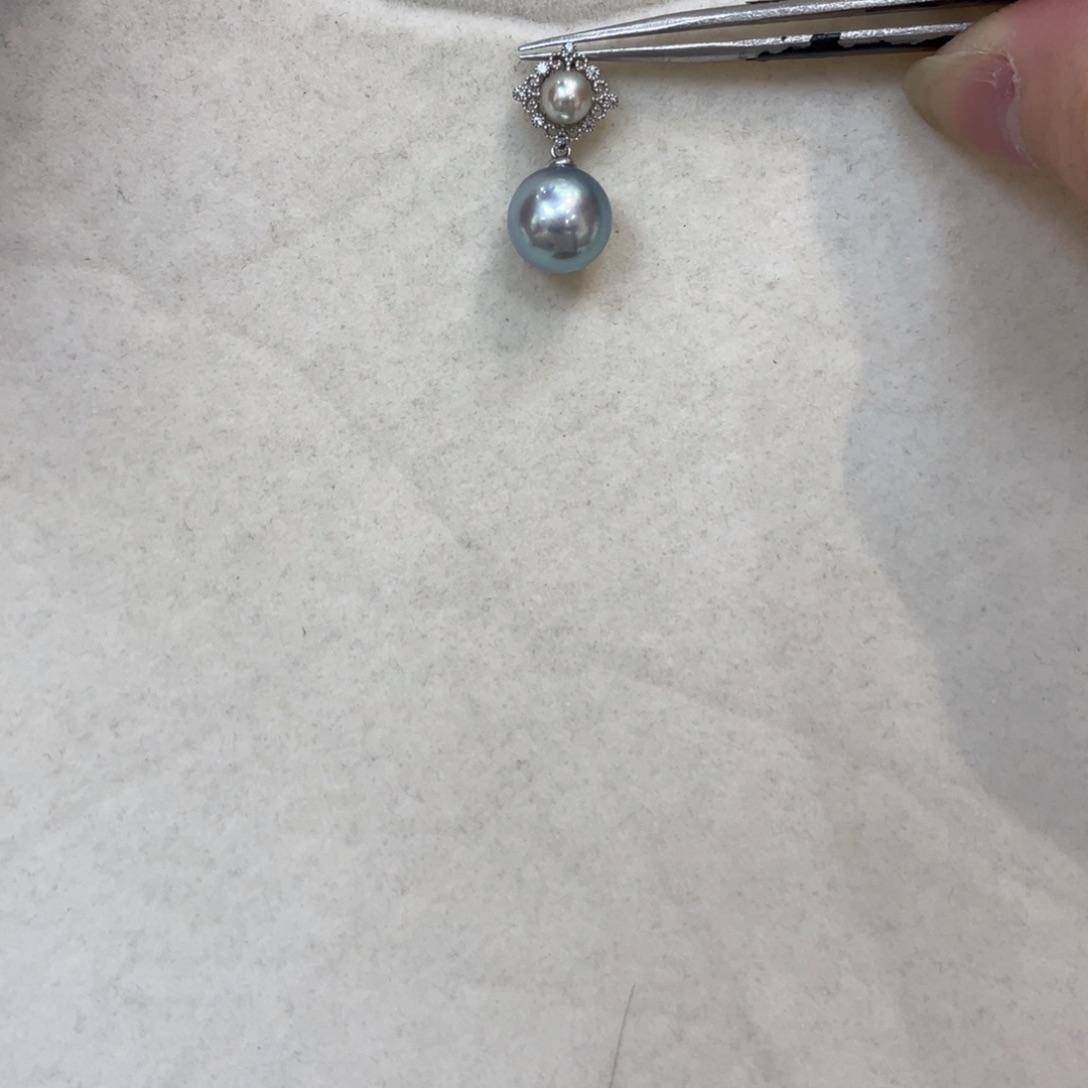 海水珍珠吊坠(不含链)18K金镶嵌