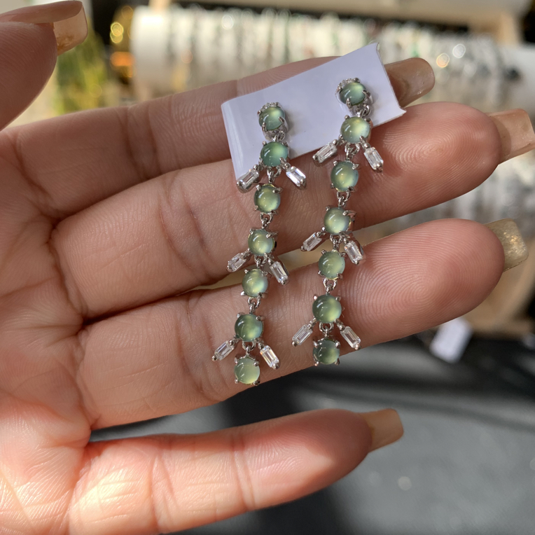 纯天然A货翡翠高冰晴耳坠绿野仙踪