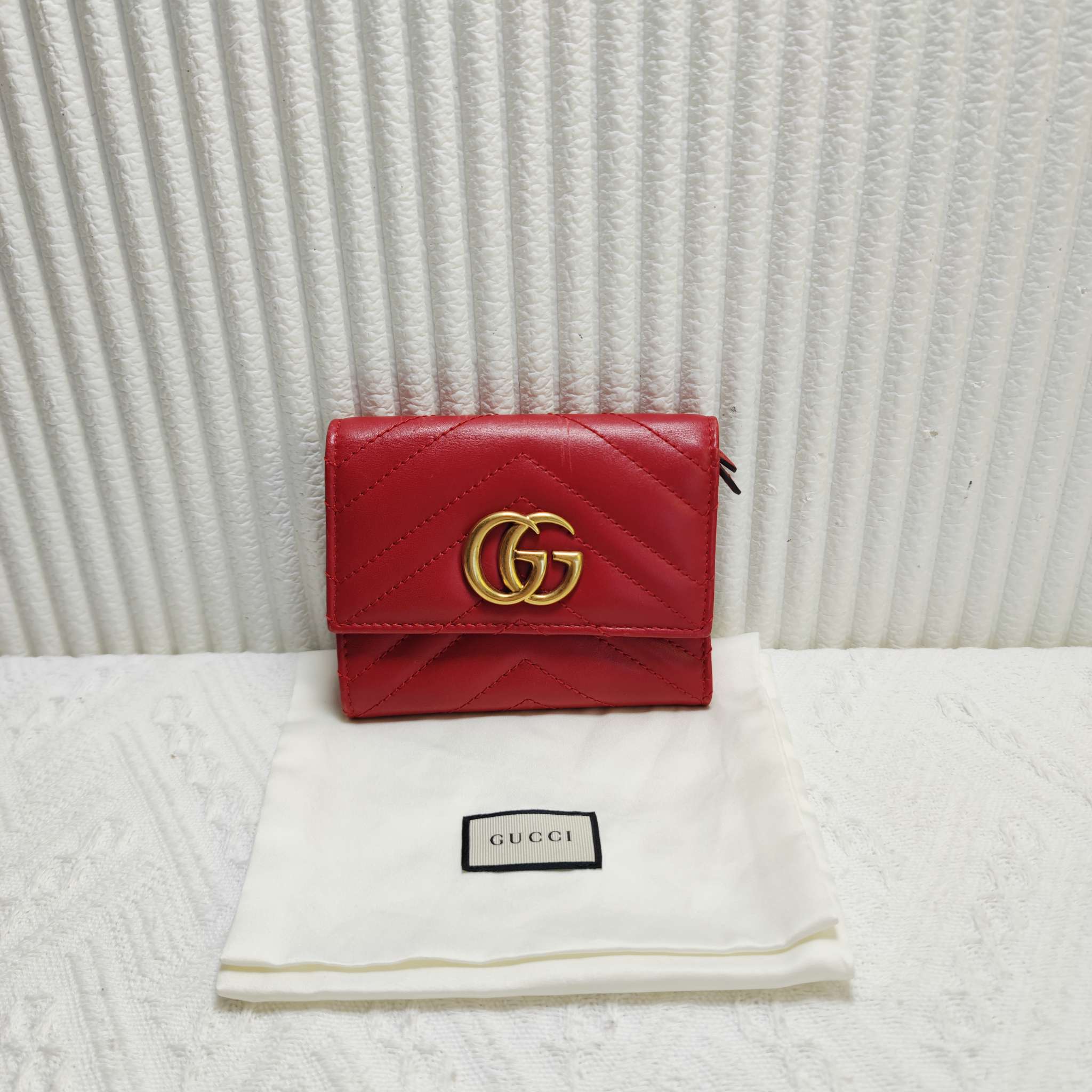 95新 GUCCI/古驰 时尚女士marmont钱包手拿包二奢包