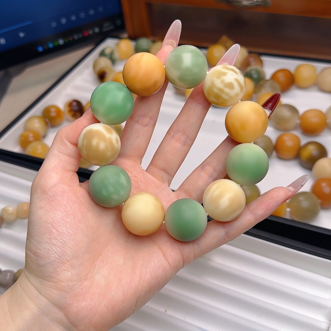 菩提根/象牙果手串卡23干磨圆珠微瑕