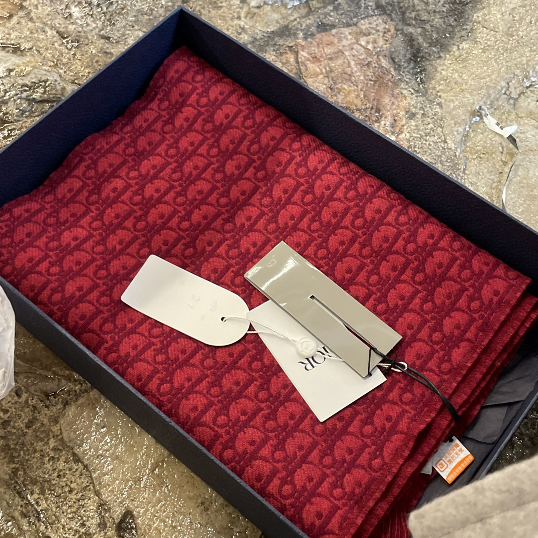 95新 DIOR/迪奥 夏七中古/Dior红色围巾