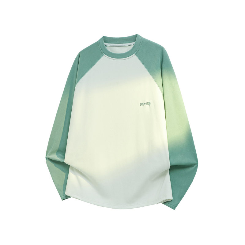 美式休闲秋冬保暖打底衫撞色高品质德绒拼色打底男女情侣内搭卫衣