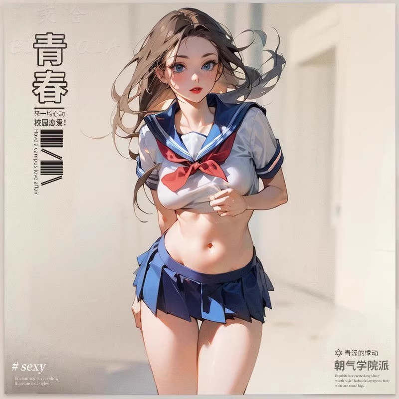 日系性感学生装jk制服套装纯欲风辣妹睡裙子学院风水手服连体衣