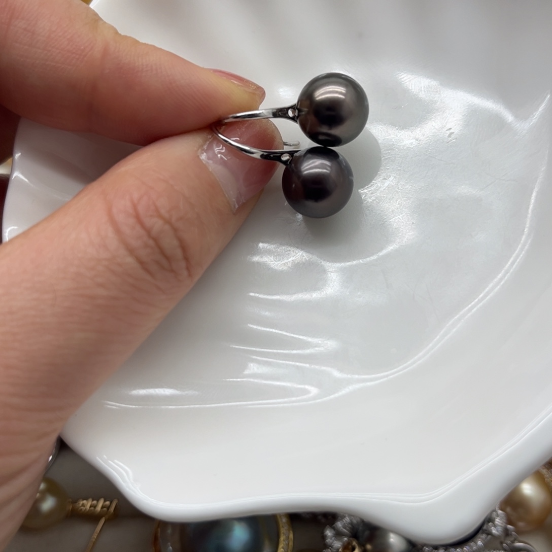 银S925镶嵌耳饰海水珍珠